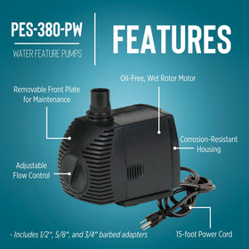 Little Giant PES-380-PW 15 ft cord enables flexible placement