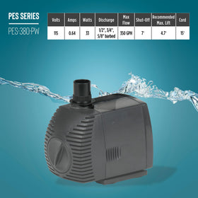 Compact, energy efficient pump suitable for hydroponics and water transfer