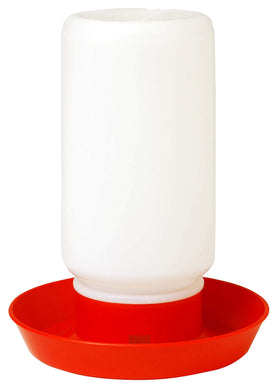 Little Giant screw-on poultry jar with durable translucent plastic for long-lasting coop use.