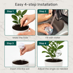 Little Green Leaf glass watering stakes decorative accents that keep plants hydrated