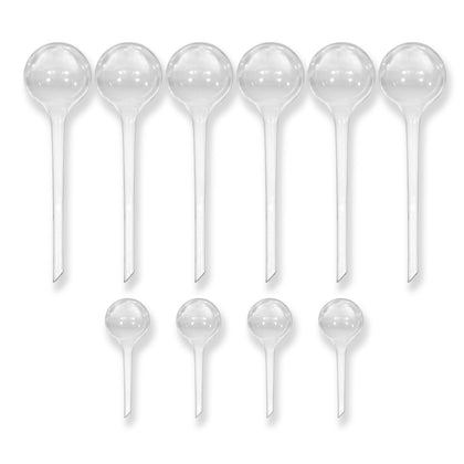 Little Green Leaf glass globes set of 10 for indoor and outdoor plant care.