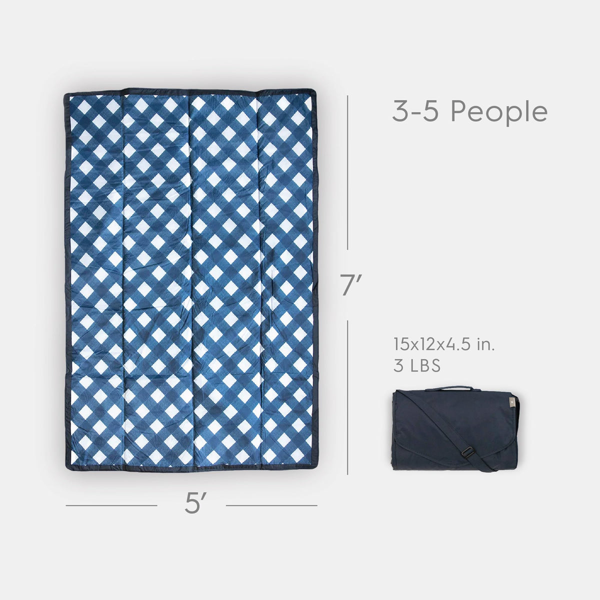 Little Unicorn picnic blanket folded compact for easy transport.