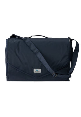 Little Unicorn picnic blanket features over-the-shoulder strap for hands-free carry.
