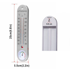 Close-up of LittleGood thermometer-hygrometer face for quick readings