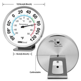 LittleGood tabletop thermometer on desk for quick ambient checks