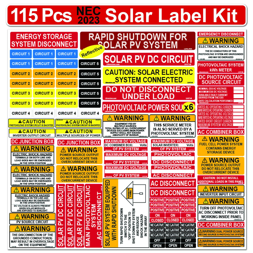 Littversions Ultimate 115 Pack label kit for outdoor durability and clear visibility.