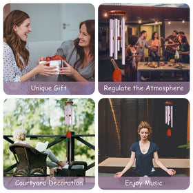 Litu backyard ambience is enriched by the purple wind chimes on a sunny patio.