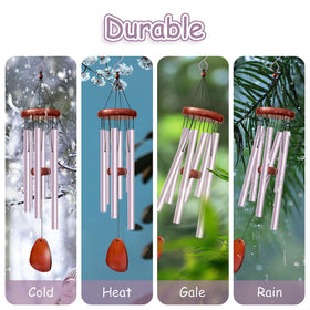 Litu weather-resistant wind chimes stand up to varied climates for year-round display.