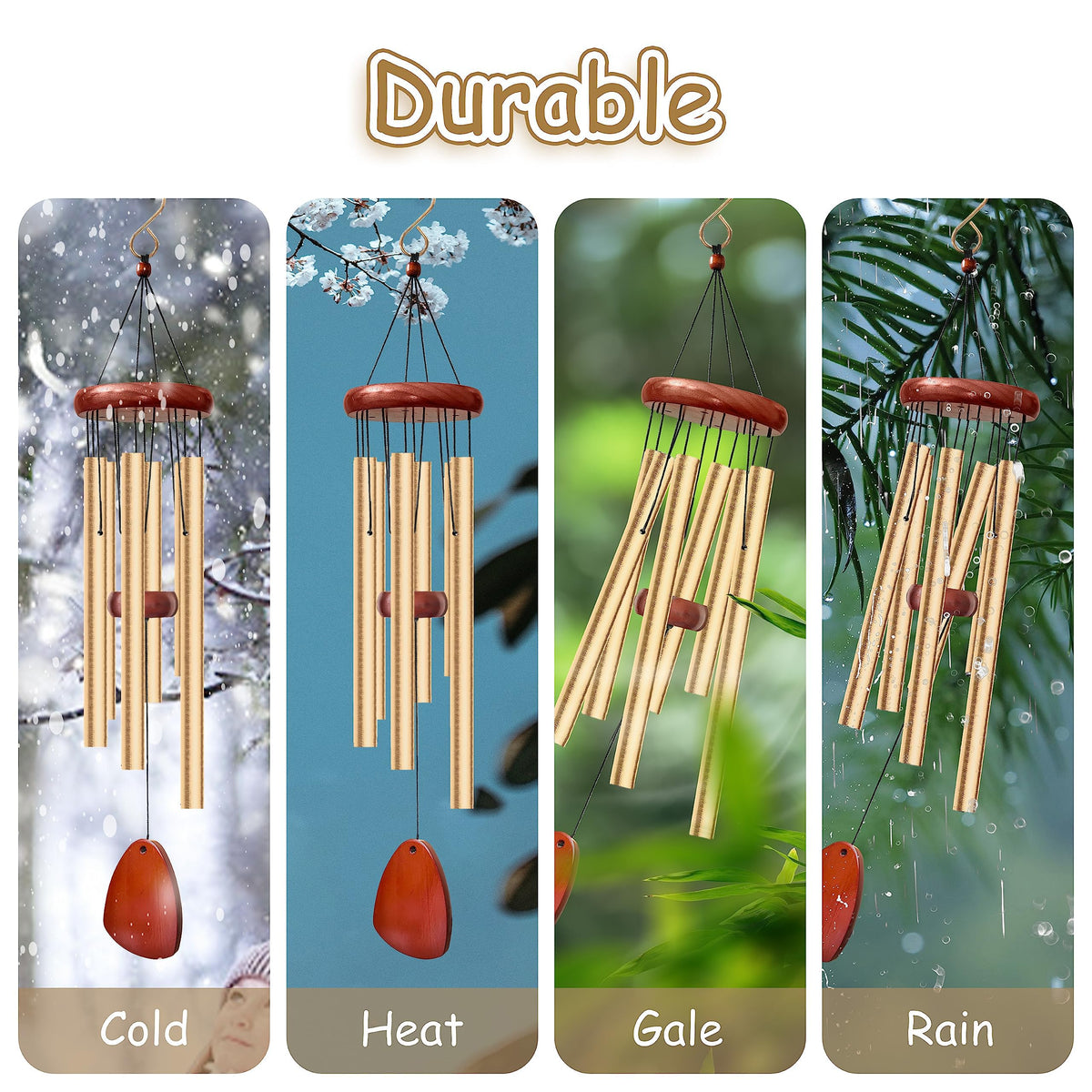 Litu wind catcher and pine hardware ensure reliable hanging performance.