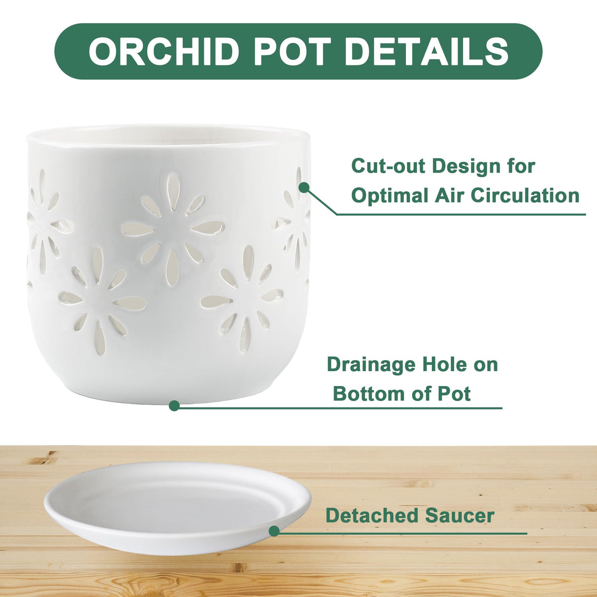 Litudiso orchid pots with holes ventilation cutouts ideal for Phalaenopsis