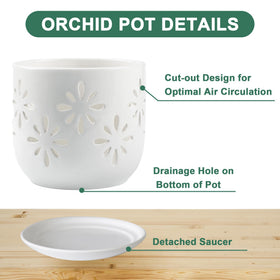 Litudiso orchid pots with holes ventilation cutouts ideal for Phalaenopsis