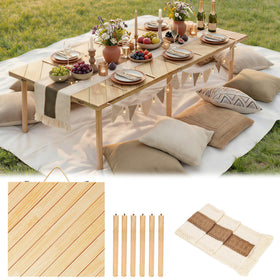 LITURTOO 60x30 folding picnic table fully open for spacious outdoor dining.