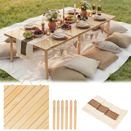 LITURTOO 60x30 folding picnic table fully open for spacious outdoor dining.