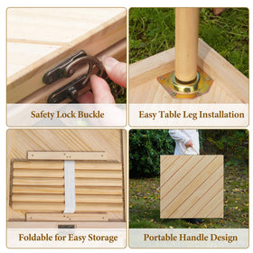 LITURTOO versatile table for indoor and outdoor use at beach, garden, or party.