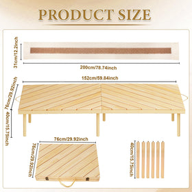 LITURTOO natural pine wood surface adds warm rustic charm for gatherings.
