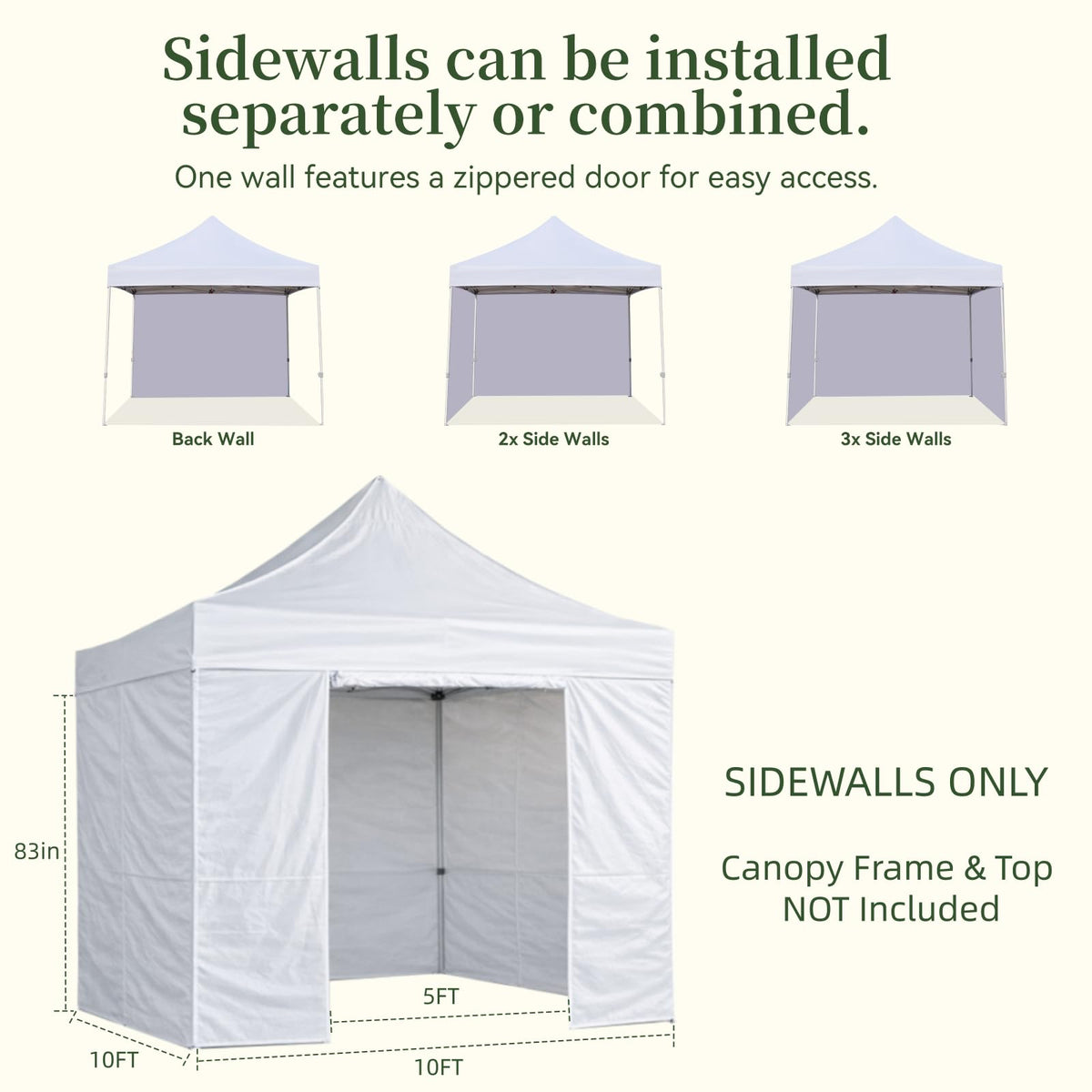 LIUJIAYI solid sidewall panel for flexible canopy layouts.