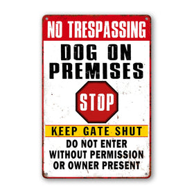 Liukliut beware dog sign with durable metal for outdoor visibility.