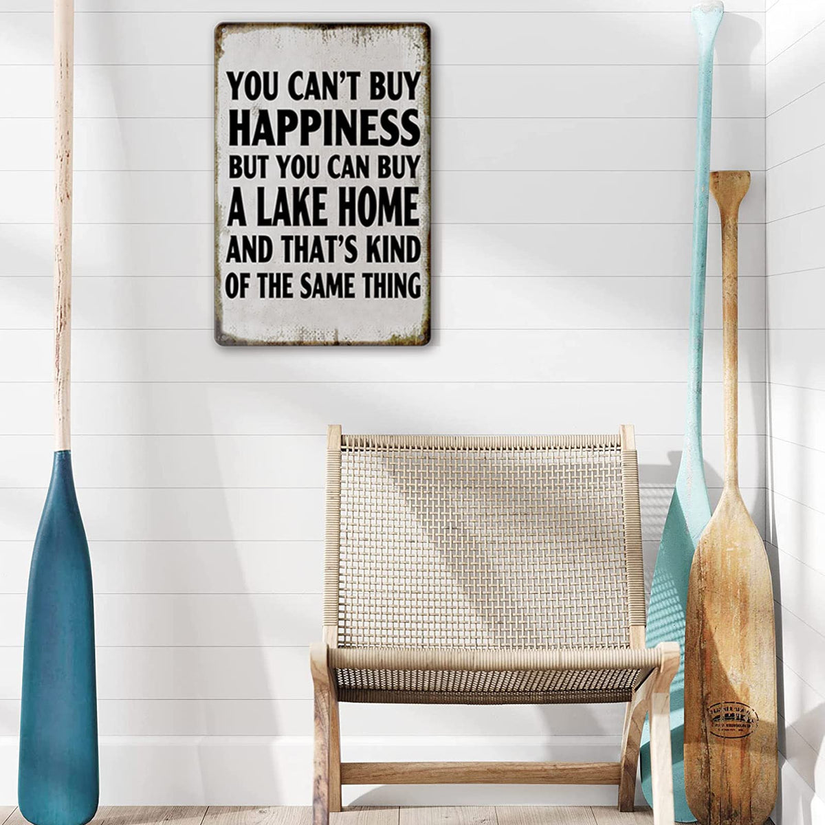 Liukliut lake house bar sign adds rustic charm to spaces.