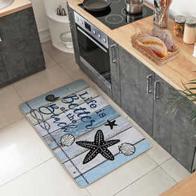 Livcoz easy-clean door mat washable with hose or sponge and mild detergent.