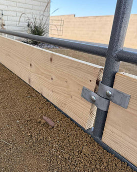 Livestock Corrals 1-5/8 panel clamps designed for secure wood attachment.