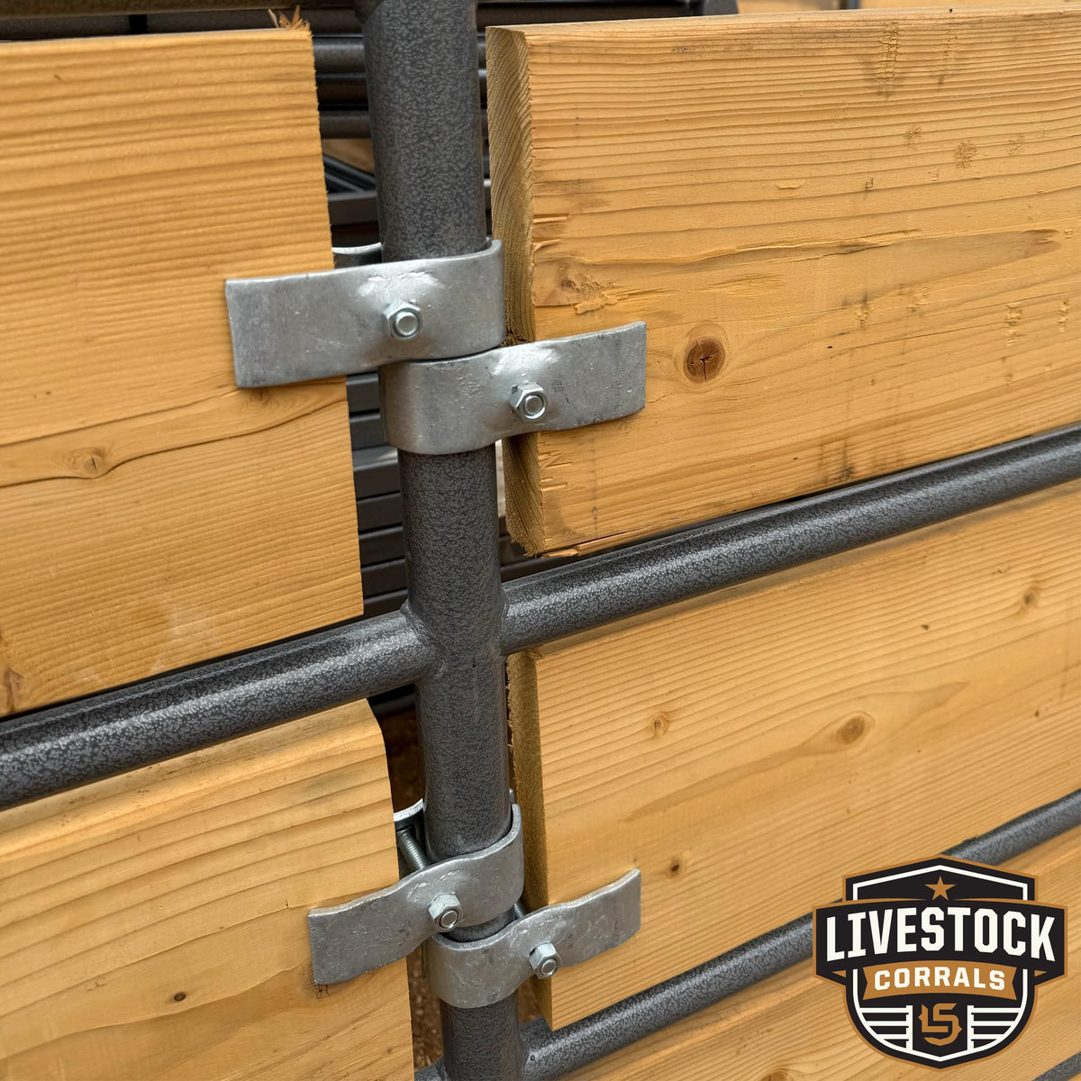 Livestock Corrals carriage bolts and nuts are included for quick install.