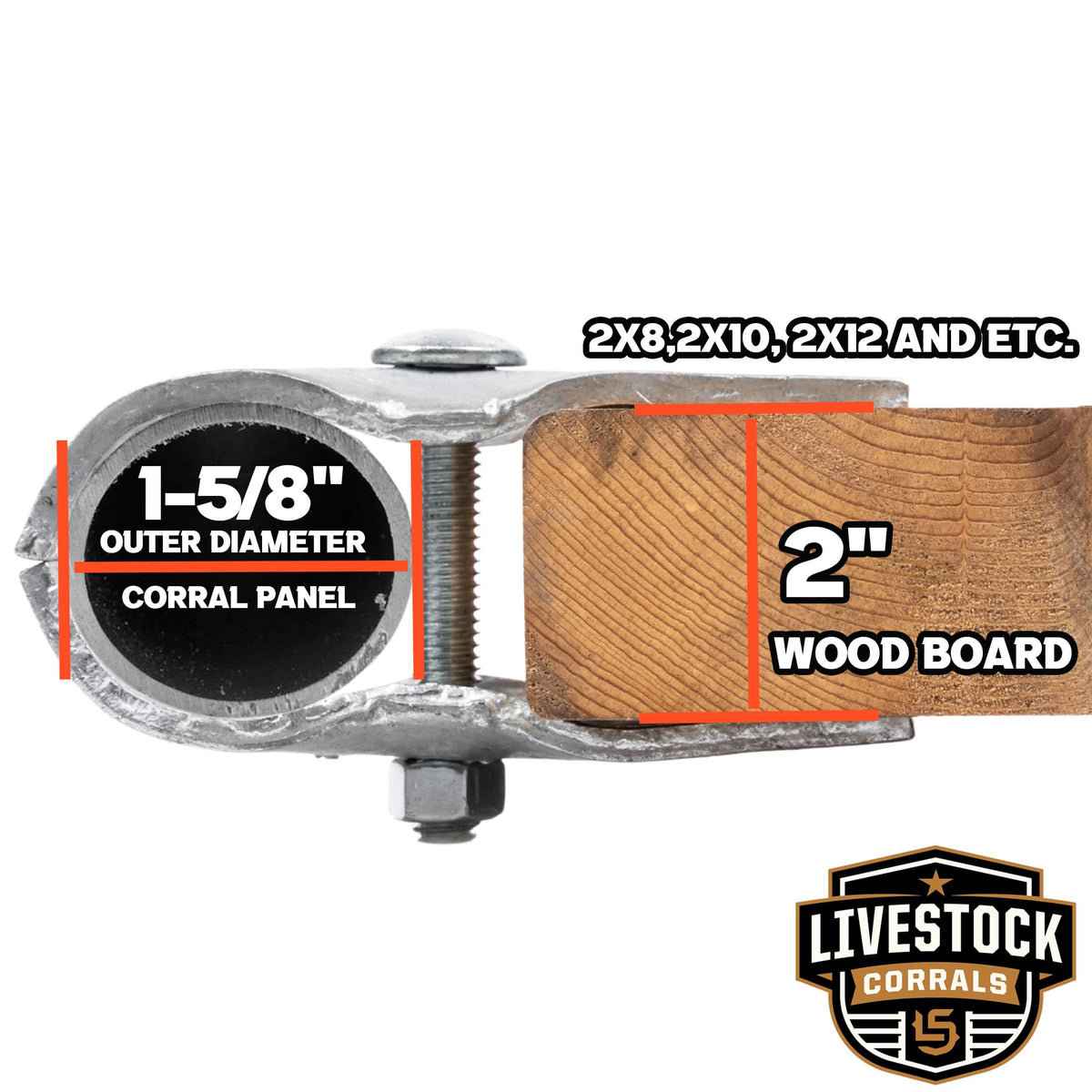 Livestock Corrals heavy-duty galvanized clamps resist rust for long-lasting stall setups.