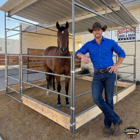Livestock Corrals galvanized clamps withstand busy equine environments.