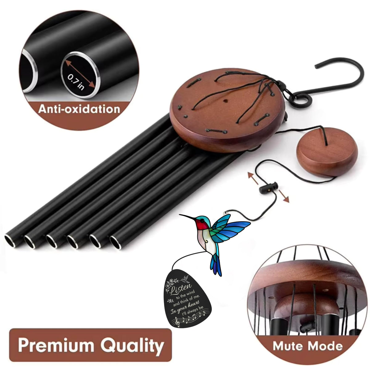 Livinges bereavement gift wind chimes, elegant memory tribute in a gift box.