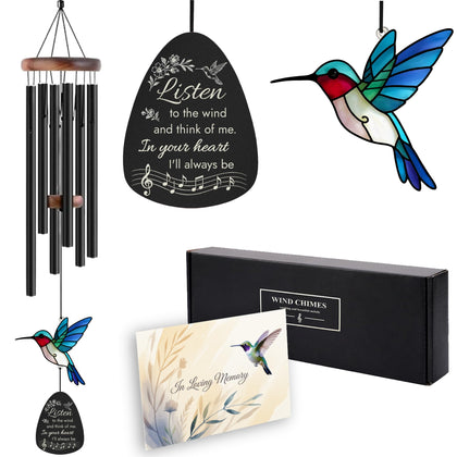 Livinges sympathy wind chimes 36-inch outdoors, soothing memorial sounds for remembrance.