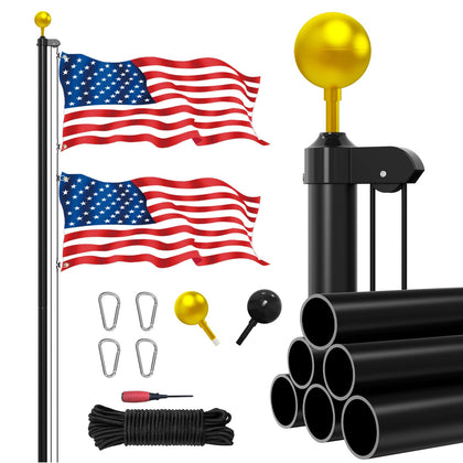 Livoccur 20 ft flag pole for exterior installation with durable outdoor display.