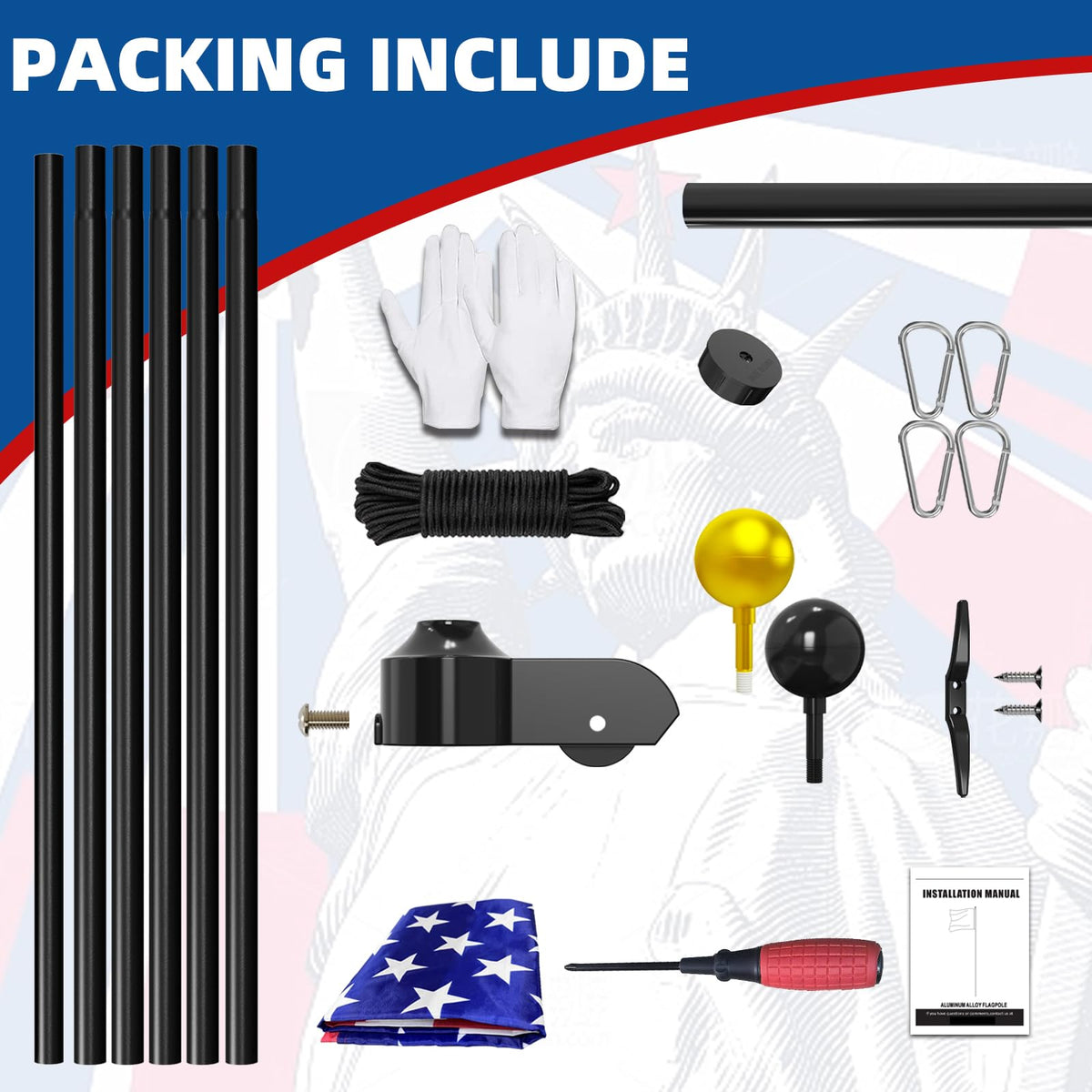 Livoccur includes a 3x5 American flag for immediate display.