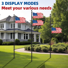 Livoccur 6061-T6 aluminum flag pole highlighting rugged construction for harsh weather.