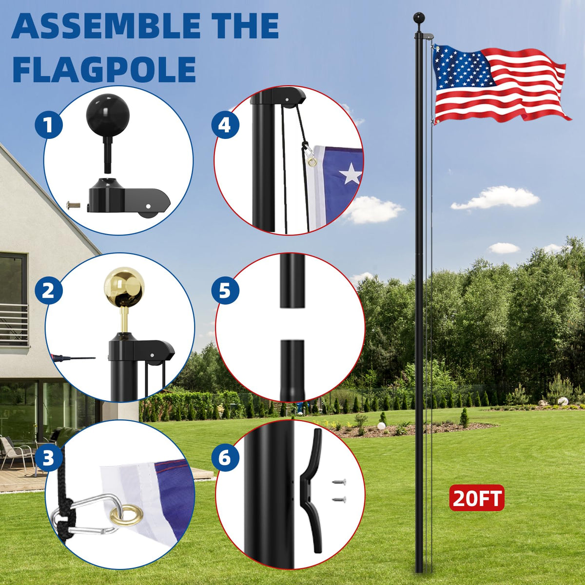 Livoccur six-section design allows quick setup and easy storage.