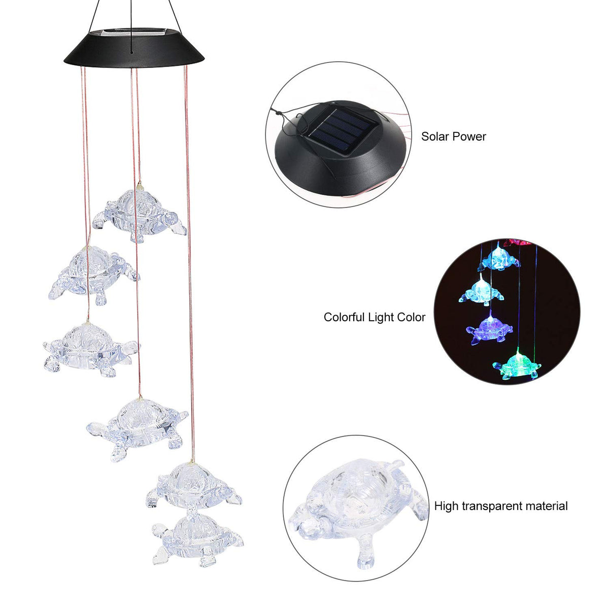Lixada color changing LEDs provide a soft ambient glow for evenings