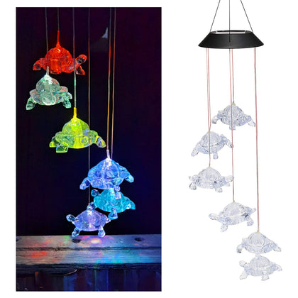 Lixada wind chimes chandelier turtle lights brighten outdoor spaces with color changing glow