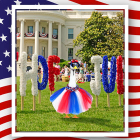 Lixintray Independence Day outfit creates a focal point on lawn or patio.