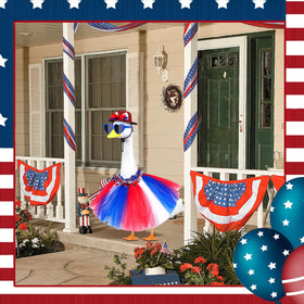 Lixintray star necklaces add patriotic sparkle to your porch goose.