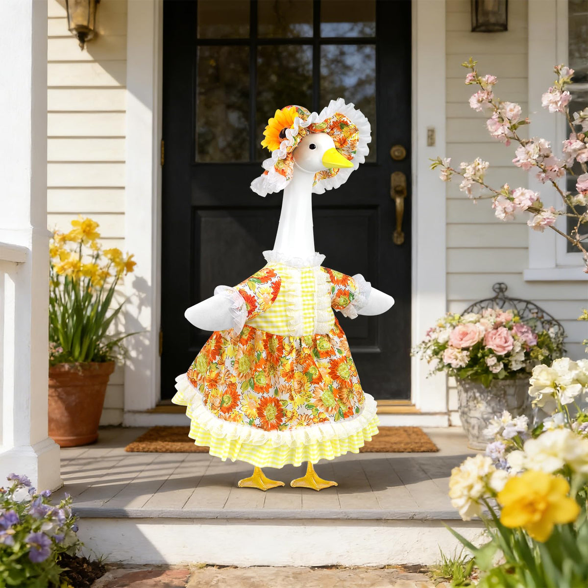 Lixintray goose outfit with ruffled bonnet adding outdoor charm