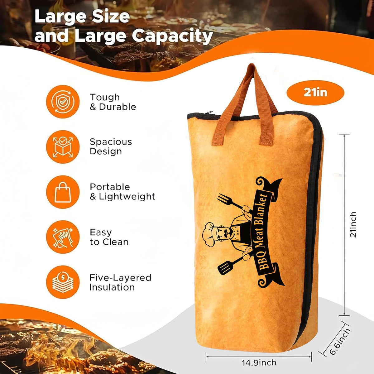 LIYILE thermal bag for smoked meat used as portable carrier