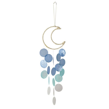 Liyujuping capiz wind chime blue moon design for outdoor decor and soothing tones