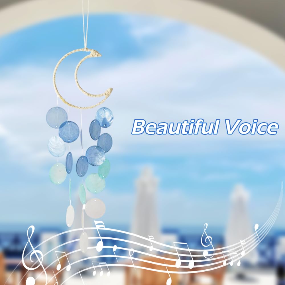 Liyujuping capiz wind chime colorful option enhances porch decor and mood