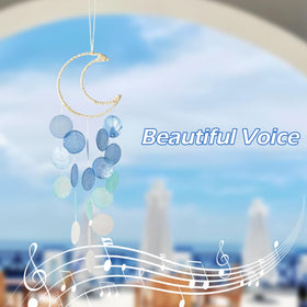 Liyujuping capiz wind chime colorful option enhances porch decor and mood