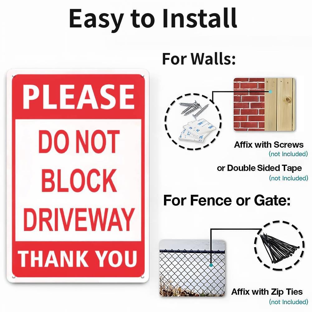 LIZATIC outdoor sign for gate or door with four pre-drilled holes for easy mounting.