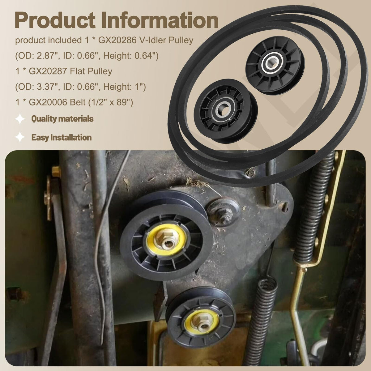LIZEWEI assembly on a lawn mower illustrating durable belt drive components