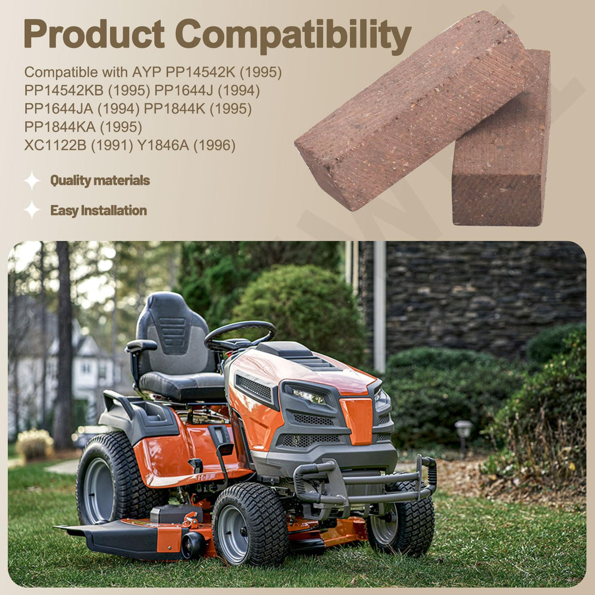 LIZEWEI lawn mower brake pad set – 2pc kit for smooth operation.