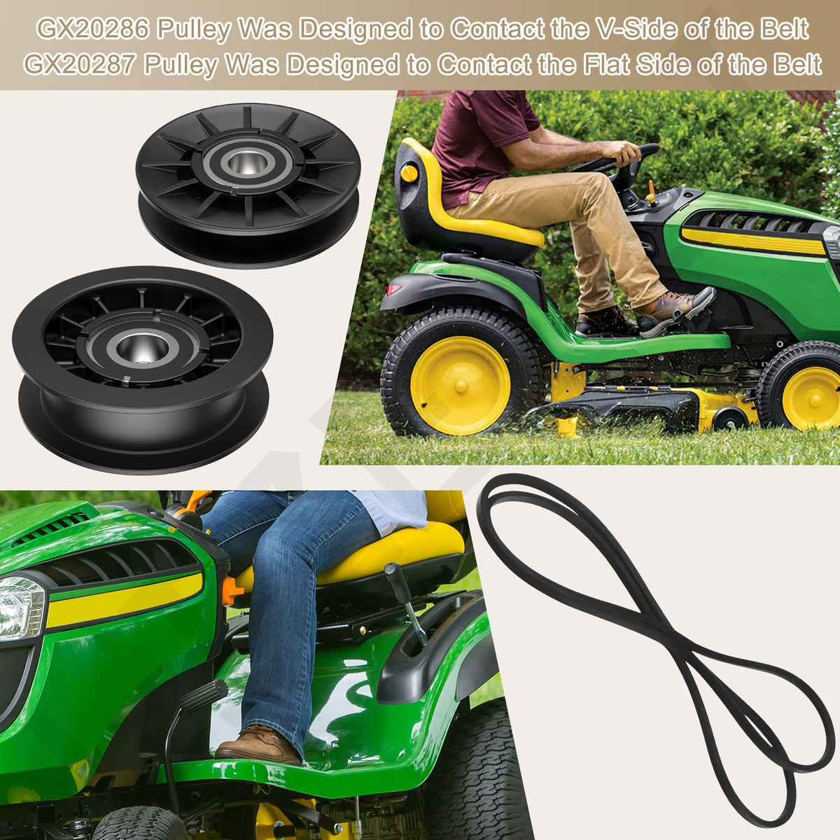 LIZEWEI compatibility with John Deere L and X series mowers shown