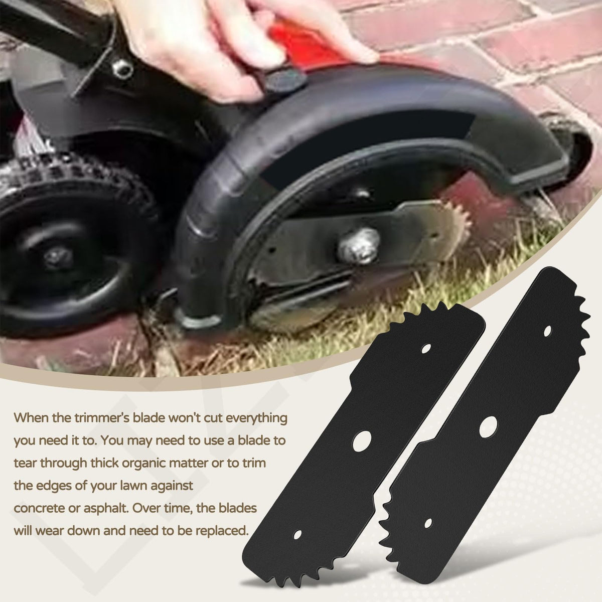 LIZEWEI edge hog blade installation on a trimmer