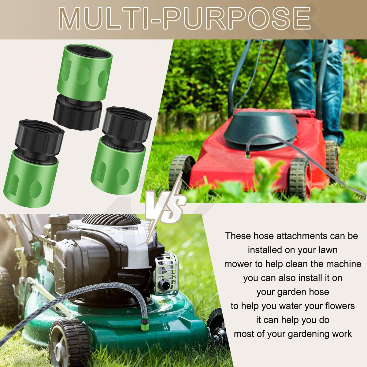 LIZEWEI Garden hose deck cleaning attachment supports yard maintenance tasks