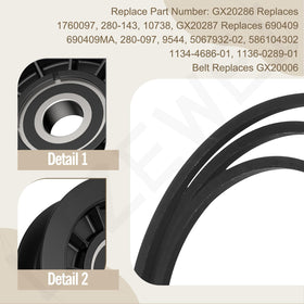 LIZEWEI GX20006 belt close-up showing 1/2-in x 89-in dimensions