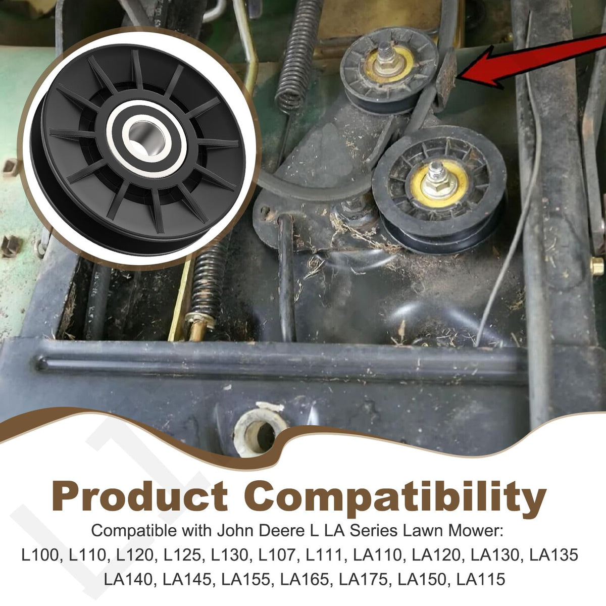 LIZEWEI GX20287 flat pulley close-up for flat-side belt contact